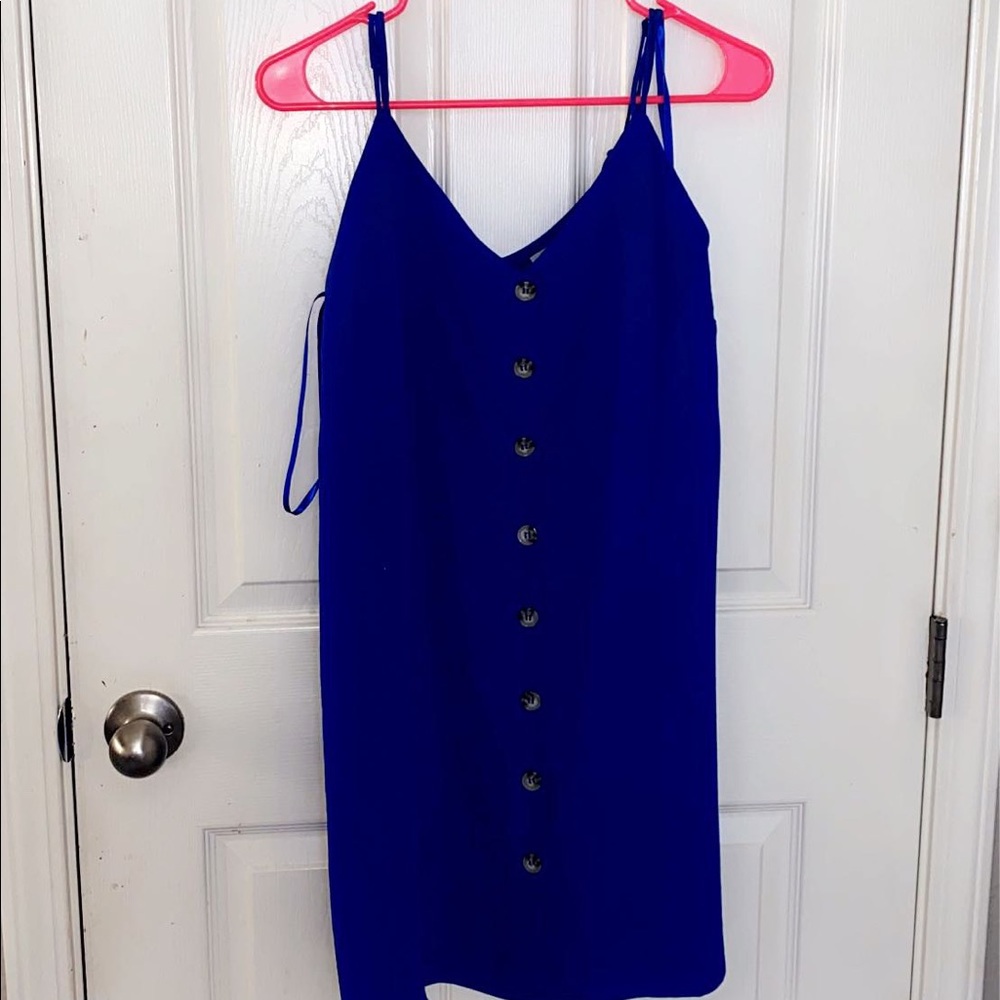 Blue button down dress